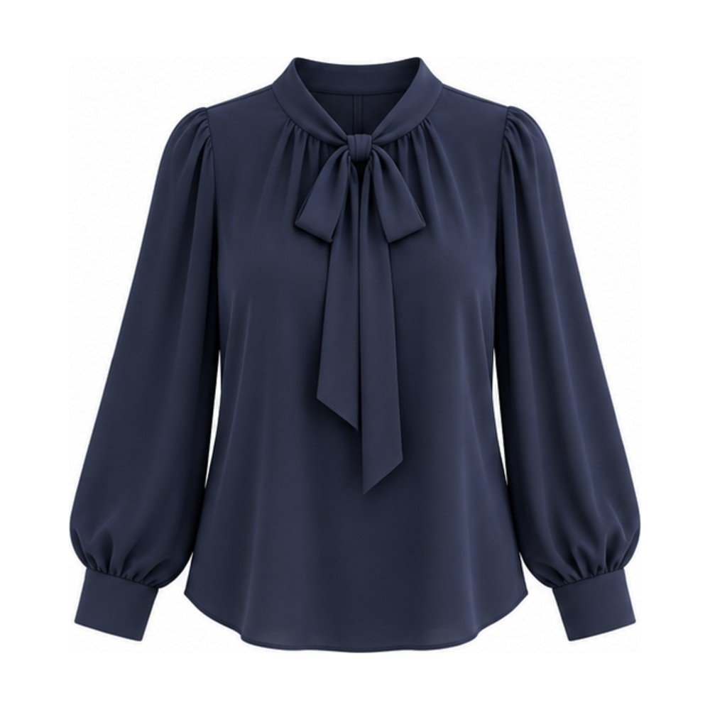 Tie-Neck Long Sleeve Blouse